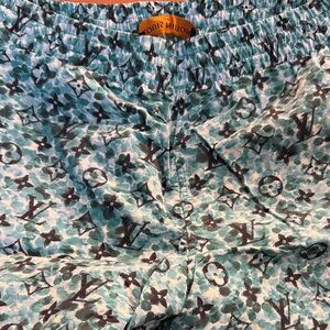 Louis Vuitton Teal and Black Monogram Swim Suit